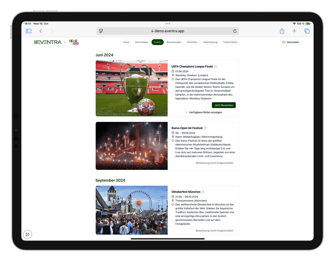 Event-Vermittlungsplattform